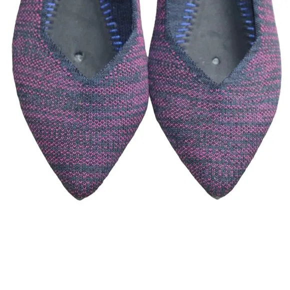 Rothy’s The Point Flat Heather Magenta Shoes Size 7 *NO INSOLES*