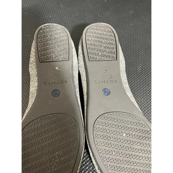 Rothy's The‎ Point Heather Gray Taupe Retired Women’s Size 8 Flat Shoes