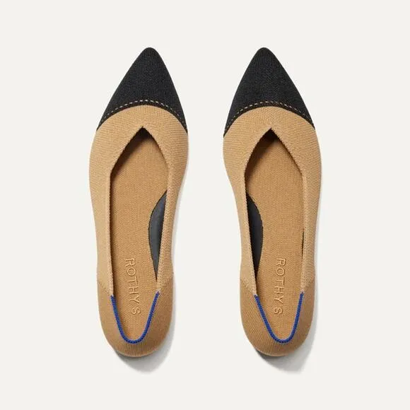 Rothy's The Point II Flat Slip On Shoes Camel Captoe Size 10.5 NWOT