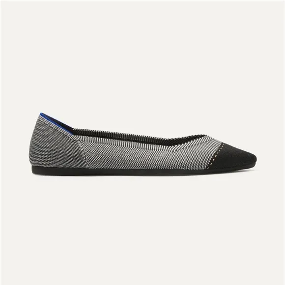Rothy's The Point II Slip On Flat Pebble Herringbone Shoes 10.5 NWOT