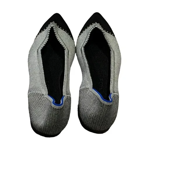 Rothy's The Point II Slip On Flat Pebble Herringbone Shoes 10.5 NWOT