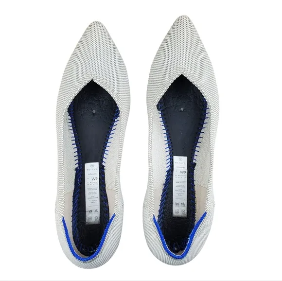 ROTHY'S The Point in the Flax Birdseye Color Machine Washable Flat Shoes Size 9