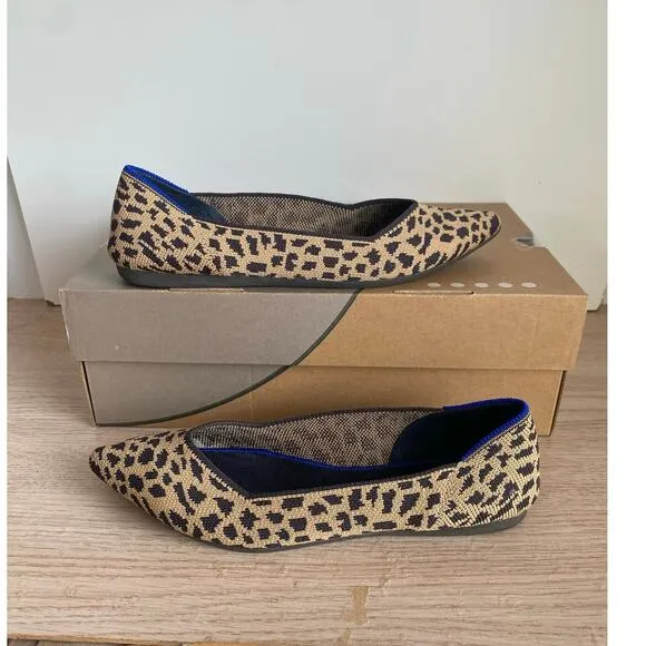 Rothys The Point Leopard Print  Flats Women Slip On Shoes- SZ 8.5