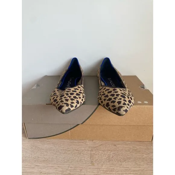 Rothys The Point Leopard Print  Flats Women Slip On Shoes- SZ 8.5