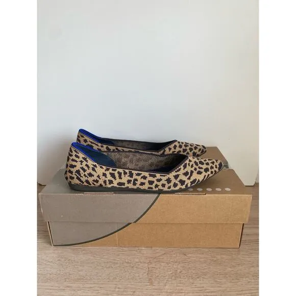 Rothys The Point Leopard Print  Flats Women Slip On Shoes- SZ 8.5