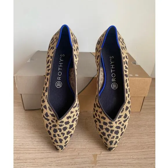 Rothys The Point Leopard Print  Flats Women Slip On Shoes- SZ 8.5