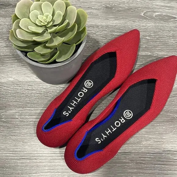 Rothys the point size 7 red woman’s flat shoes