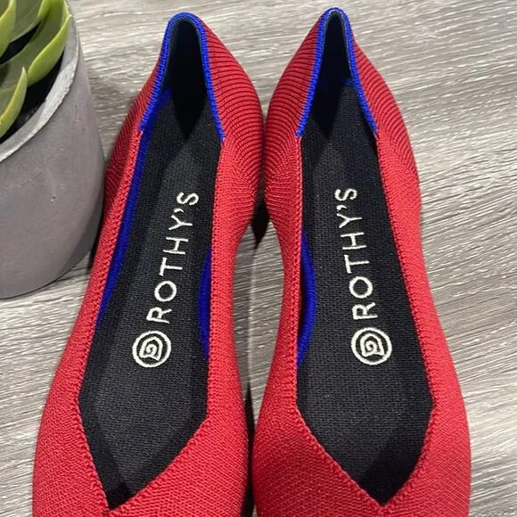 Rothys the point size 7 red woman’s flat shoes