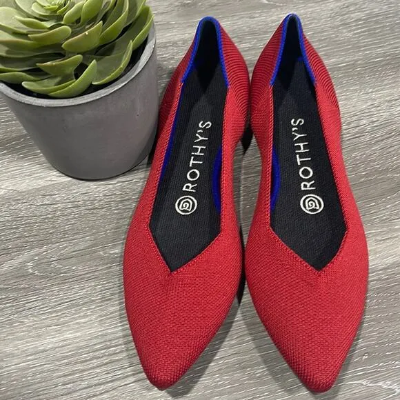 Rothys the point size 7 red woman’s flat shoes