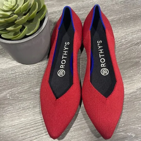 Rothys the point size 7 red woman’s flat shoes