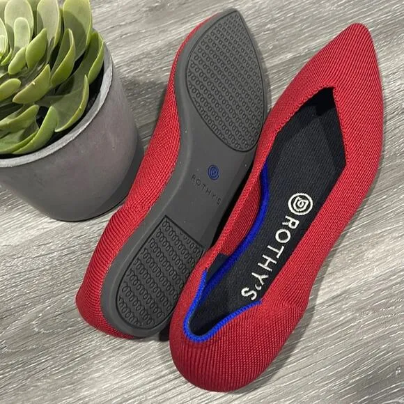 Rothys the point size 7 red woman’s flat shoes