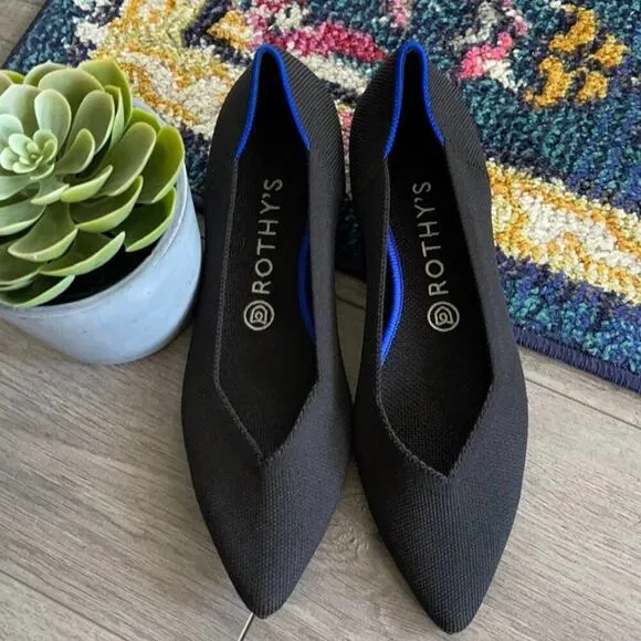 Rothy’s the point size 8 woman’s black flat  shoes
