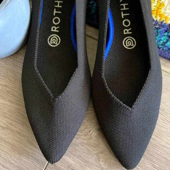 Rothy’s the point size 8 woman’s black flat  shoes