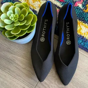 Rothy’s the point size 8 woman’s black flat  shoes
