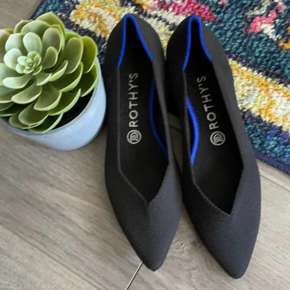 Rothy’s the point size 8 woman’s black flat  shoes