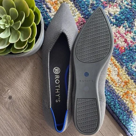 Rothys the point size 8.5 gray woman’s flat shoes
