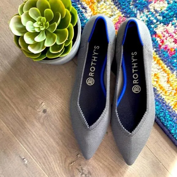 Rothys the point size 8.5 gray woman’s flat shoes