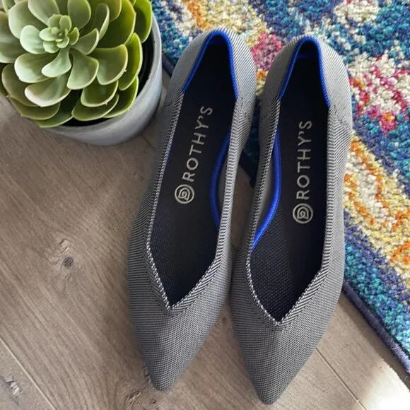 Rothys the point size 8.5 gray woman’s flat shoes