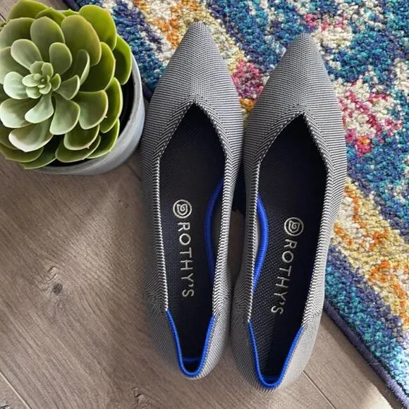 Rothys the point size 8.5 gray woman’s flat shoes