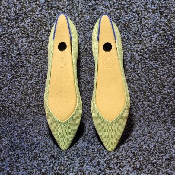 Rothys The Point Women's Size 8 US Mint Green Pointed Toe Slip on Flat Shoes