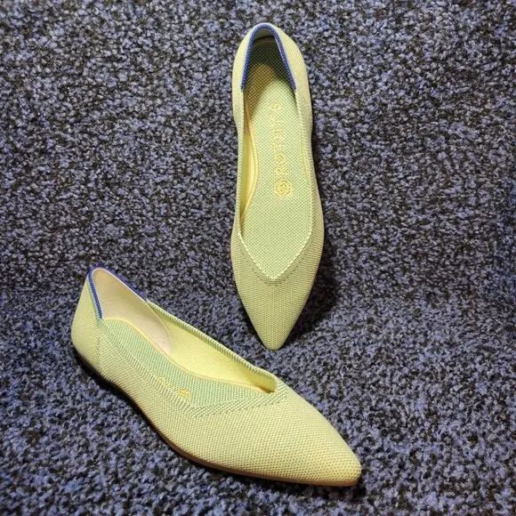 Rothys The Point Women's Size 8 US Mint Green Pointed Toe Slip on Flat Shoes