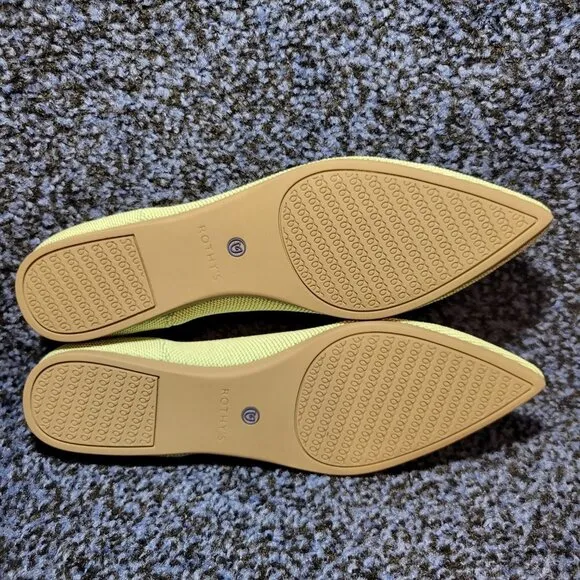 Rothys The Point Women's Size 8 US Mint Green Pointed Toe Slip on Flat Shoes