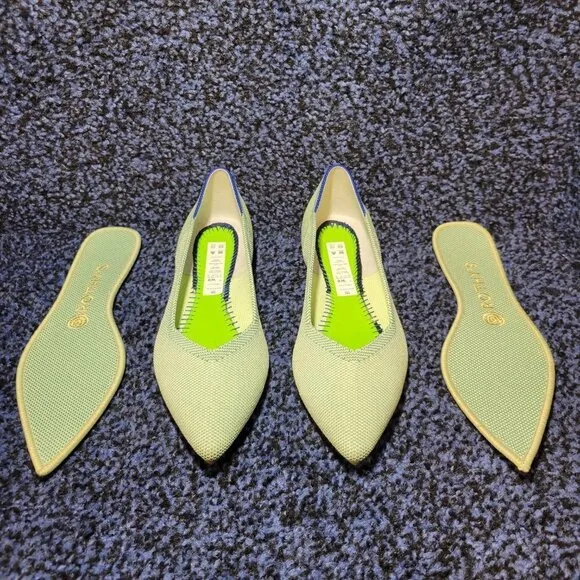 Rothys The Point Women's Size 8 US Mint Green Pointed Toe Slip on Flat Shoes