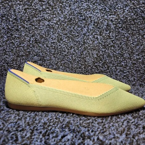 Rothys The Point Women's Size 8 US Mint Green Pointed Toe Slip on Flat Shoes