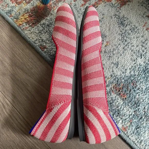 Rothys the round toe oposite stripe size 7  flat woman shoes