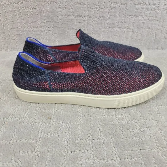 Rothy’s The Sneaker Kids Size US 4 Metallic Lattice Stitch Slip On Flat Shoes