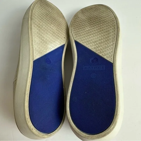 Rothys The Sneaker Shoes Slip On Cream Women’s 10.5 Washable