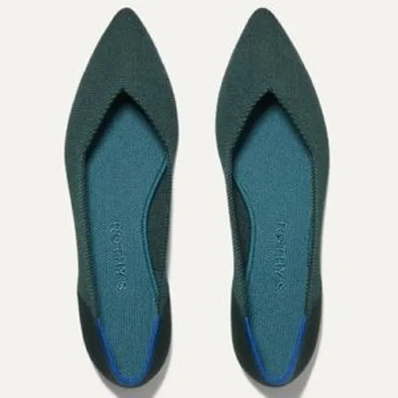 Rothy's Women's The Point Sea Green Slip On Flat Shoes Size 13 NWOT