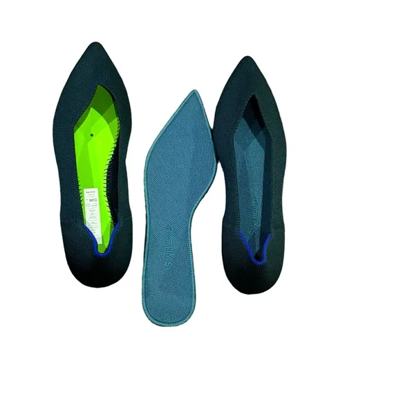 Rothy's Women's The Point Sea Green Slip On Flat Shoes Size 13 NWOT