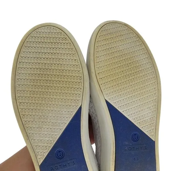ROTHY'S Women's White Original Slip On Sneakers Woven Textured Size 8.5 Casual