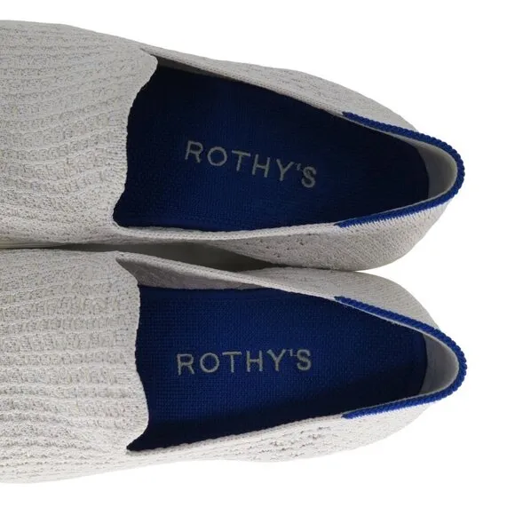 ROTHY'S Women's White Original Slip On Sneakers Woven Textured Size 8.5 Casual