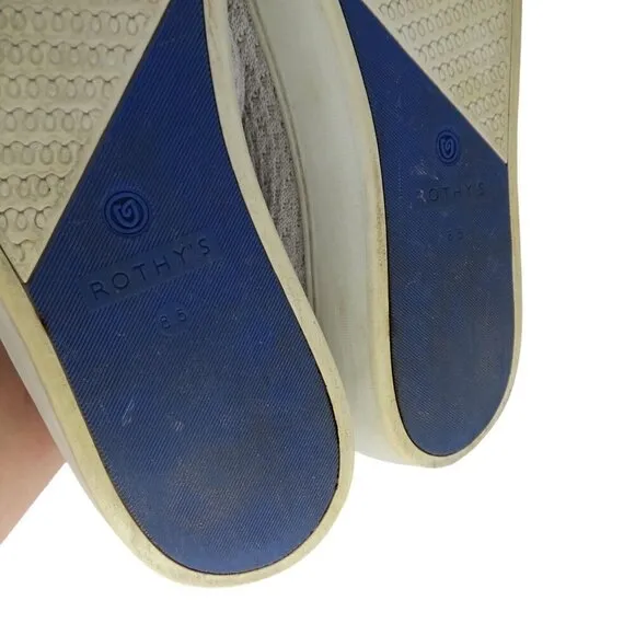 ROTHY'S Women's White Original Slip On Sneakers Woven Textured Size 8.5 Casual
