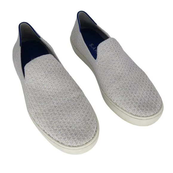 ROTHY'S Women's White Original Slip On Sneakers Woven Textured Size 8.5 Casual