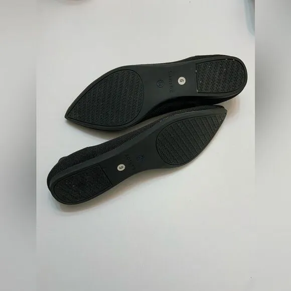Rothy's Women's The Point Pointed Toe Flat Slip On Shoes - Black Solid 9