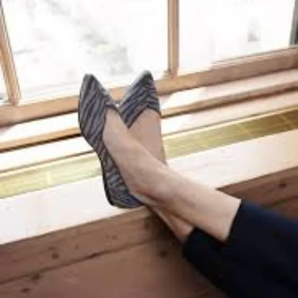 Rothy’s zebra gray size 6.5 flat pointed woman’s shoes