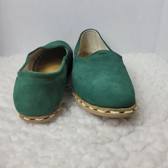 Sabah Ivy Wolker Women's Slip On Green Nubuck  Size 11.5 Shoes Limited Edition