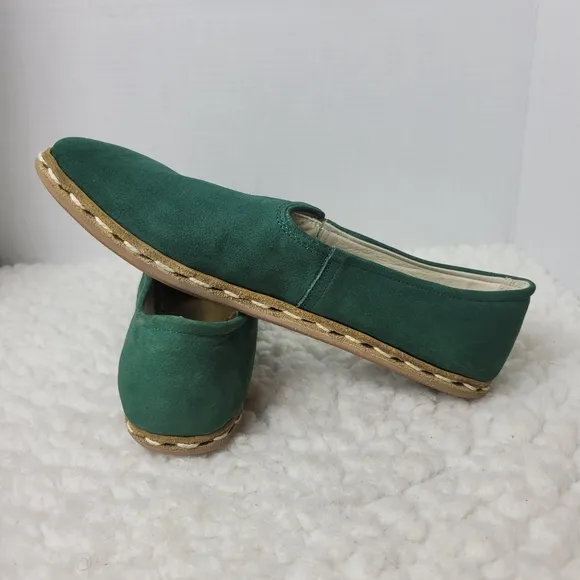 Sabah Ivy Wolker Women's Slip On Green Nubuck  Size 11.5 Shoes Limited Edition