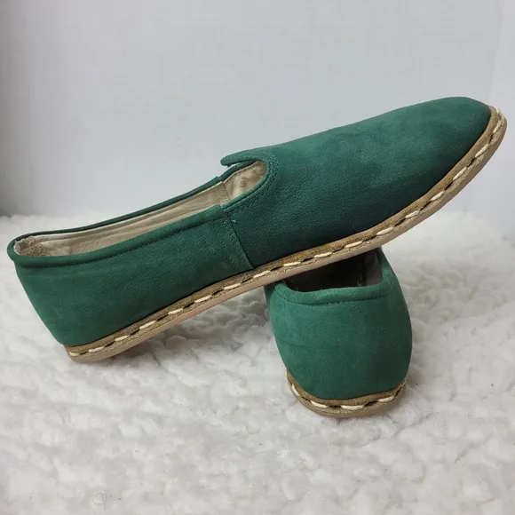 Sabah Ivy Wolker Women's Slip On Green Nubuck  Size 11.5 Shoes Limited Edition