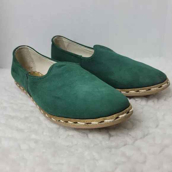 Sabah Ivy Wolker Women's Slip On Green Nubuck  Size 11.5 Shoes Limited Edition