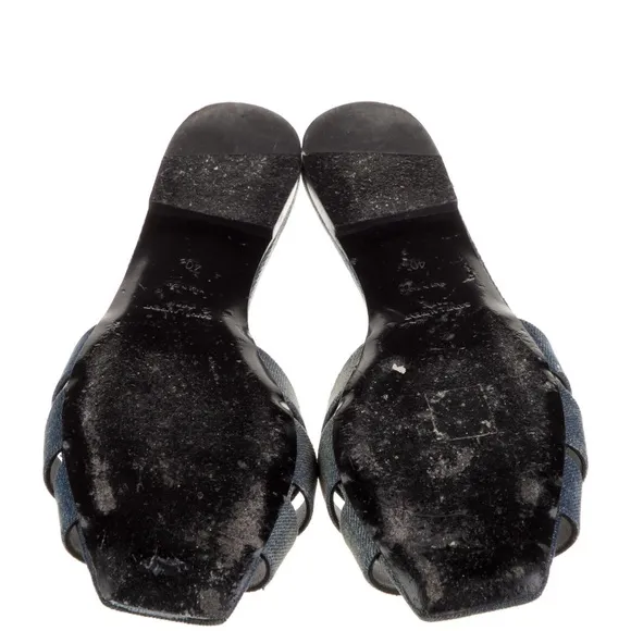Saint Laurent Denim Tribute Sandals