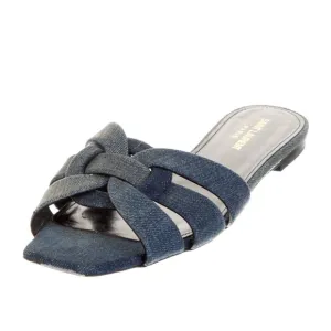 Saint Laurent Denim Tribute Sandals