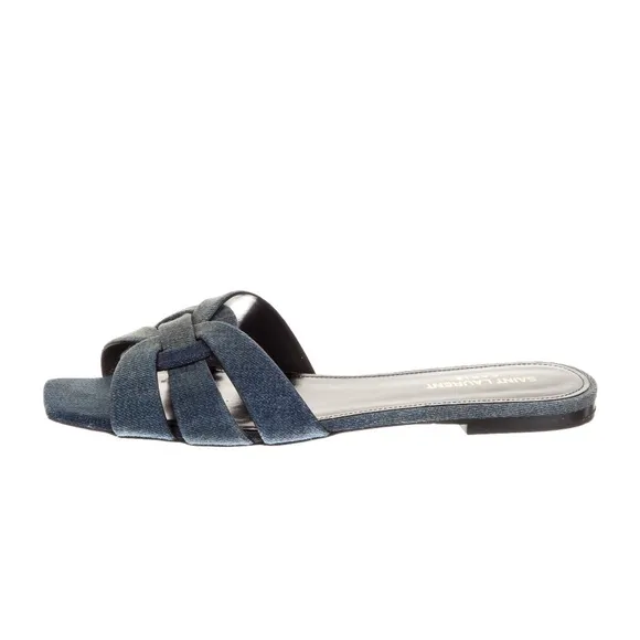 Saint Laurent Denim Tribute Sandals