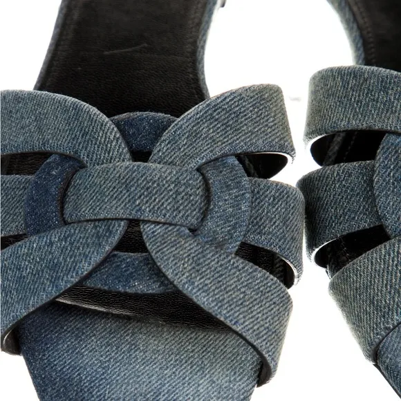 Saint Laurent Denim Tribute Sandals