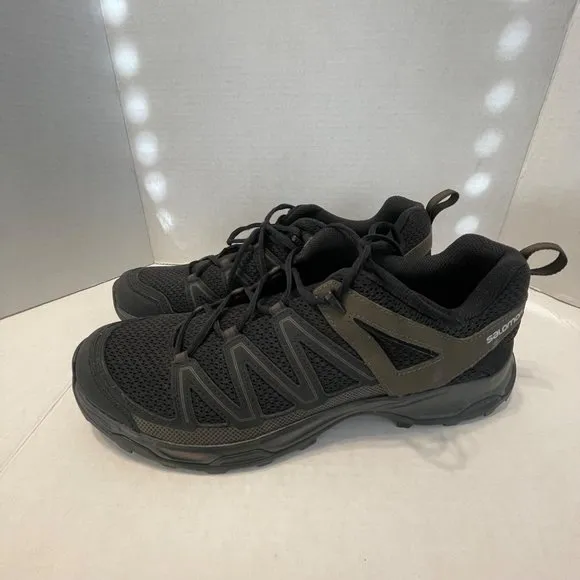 Salomon Men's Size 12.5 Hiking Trail Shoes 159817 Black/Brown EUC