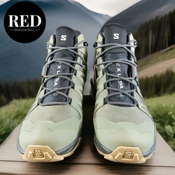 Salomon X Ultra 4 Mid Gore-Tex Hiking Boots Olive Green - Men's Size 12