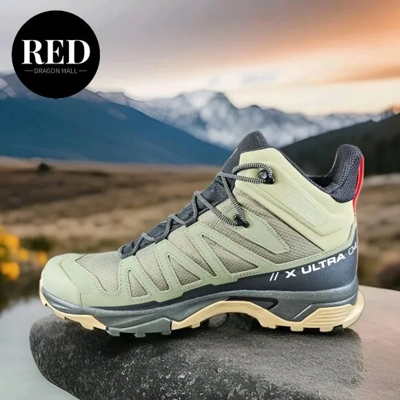 Salomon X Ultra 4 Mid Gore-Tex Hiking Boots Olive Green - Men's Size 12